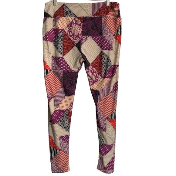 Fun LuLaRoe TC Patchwork Leggings - Picture 2 of 4